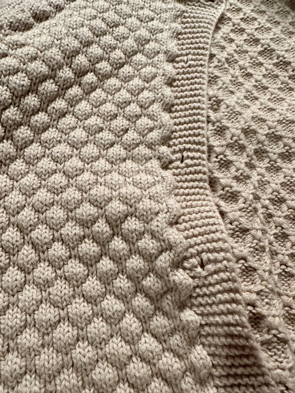 Chunky Knit Baby Romper 6 to 9M Size 70 Neutral With Buttons
